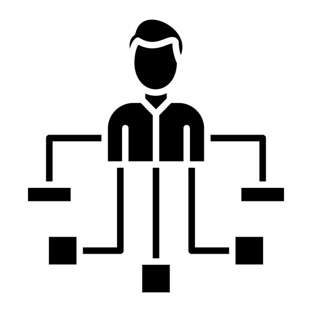 Hierarchy Glyph Solid Black Illustration