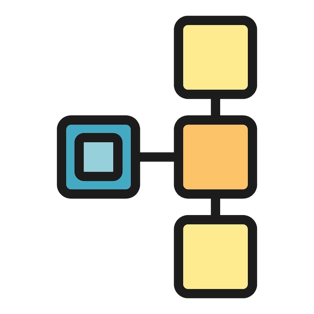 Hierarchy structure icon Outline hierarchy structure vector icon color flat isolated