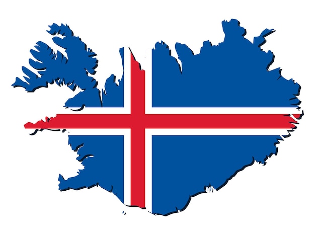 High detailed vector map Iceland