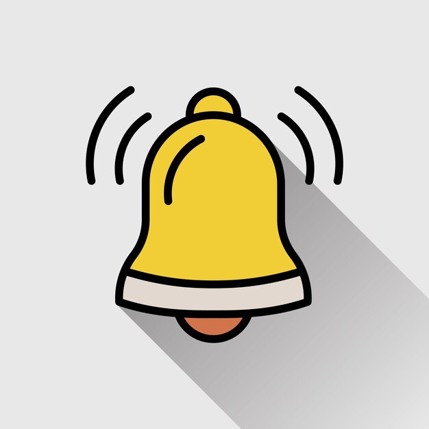 High quality modern and flat vector business icon of ringing bell on isolated background