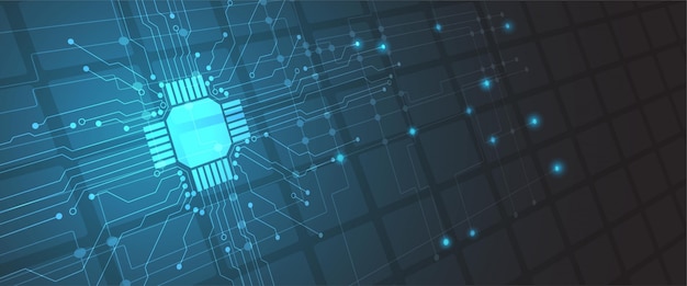 High tech future abstract network science connection technology line and dot background