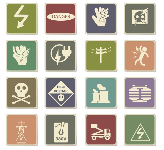 High voltage vector icons for user interface design