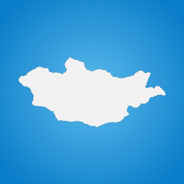 Highly detailed Mongolia map with borders isolated on background. Simple icon