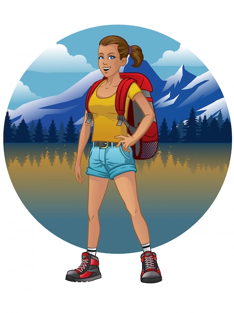 hiking girl design