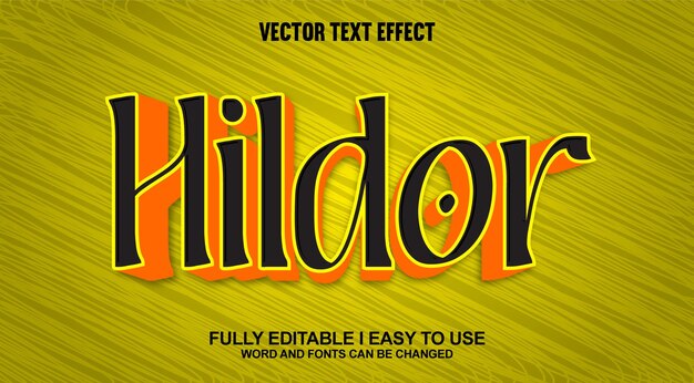 hildor fully editable 3d vector text effect