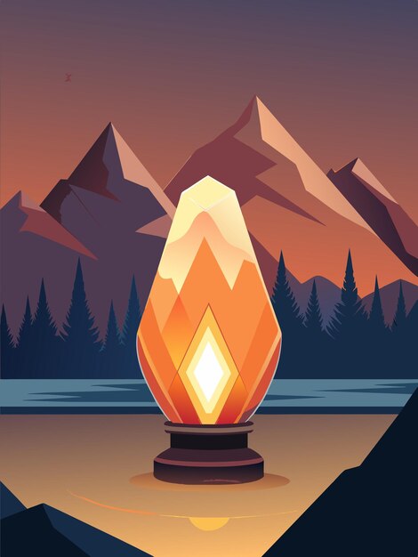 himalayan salt lamp vector graphics illustration EPS source file format lossless scaling icon design