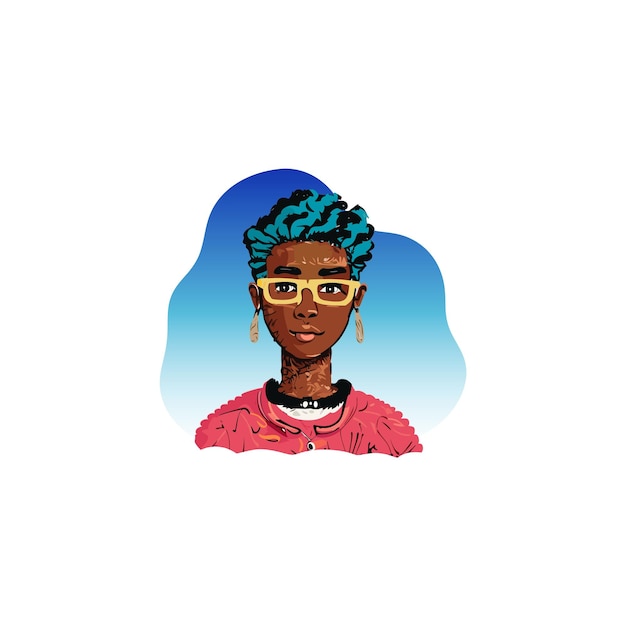 hipster character illustrations for avatar