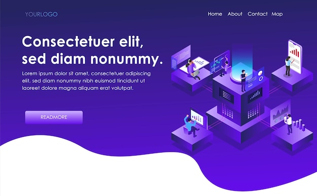 Hisse senedi ve ticaret üzerine çalışan izometrik illüstrasyon konsepti