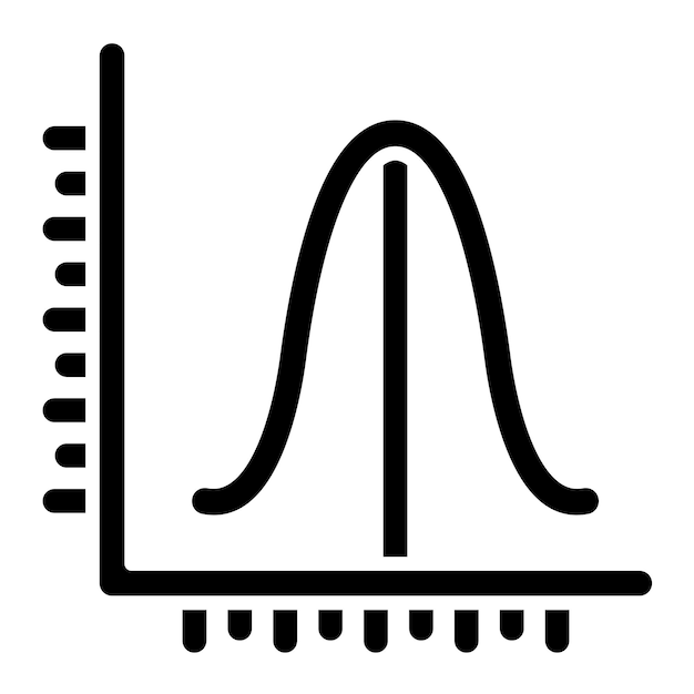 Histogram Glyph Solid Black Illustration