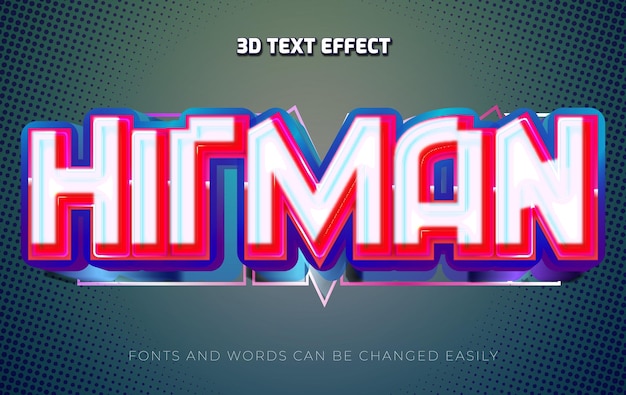 Hitman 3d editable text effect style