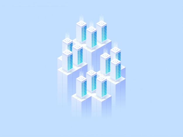 Hjemmeside design. Big data center og cloud storage teknologi.