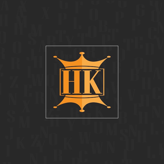 HK initial monogram logo with square style design