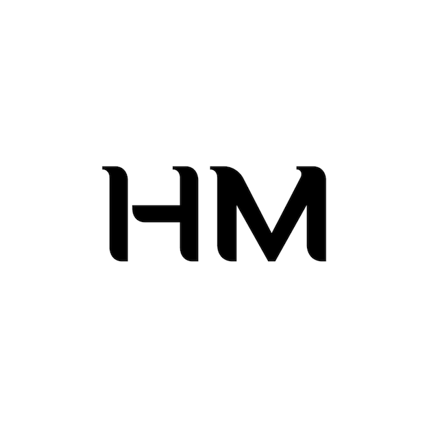 HM monogram logo tasarımı harf metin adı sembol monokrom logo yazı tipi alfabe karakteri basit logo