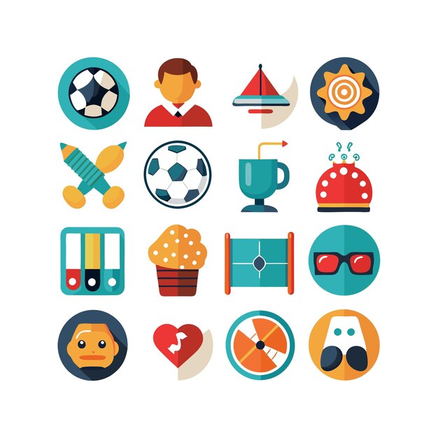hobbies and interests icon set collection for documents websites and mobile applications