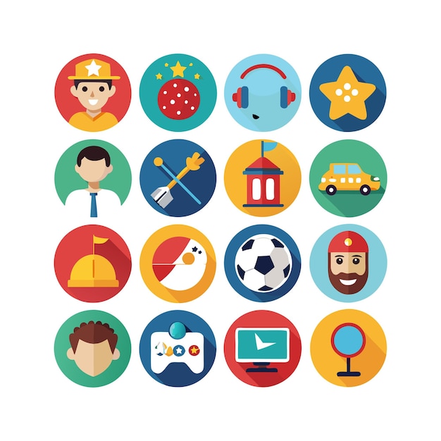 hobbies and interests icon set collection for documents websites and mobile applications