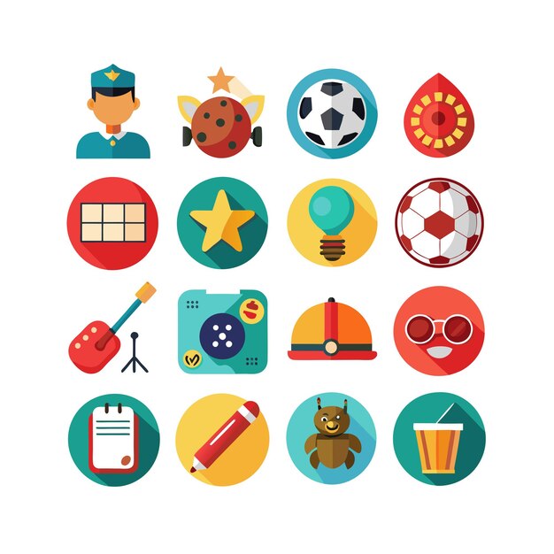 hobbies and interests icon set collection for documents websites and mobile applications