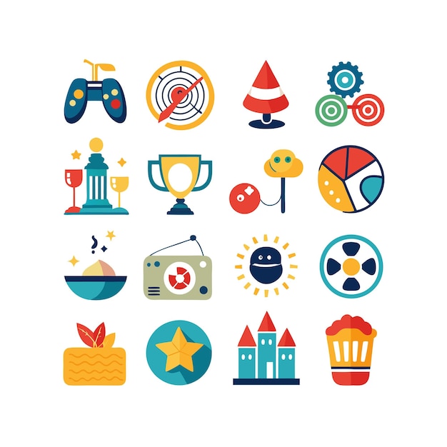 hobbies and interests icon set collection for documents websites and mobile applications