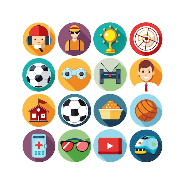 hobbies and interests icon set collection for documents websites and mobile applications