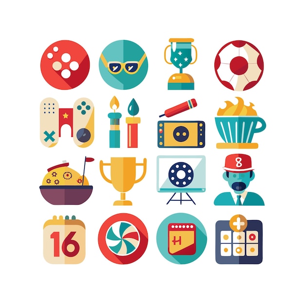 hobbies and interests icon set collection for documents websites and mobile applications