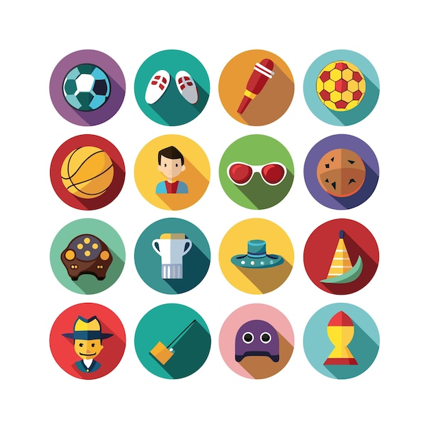 hobbies and interests icon set collection for documents websites and mobile applications