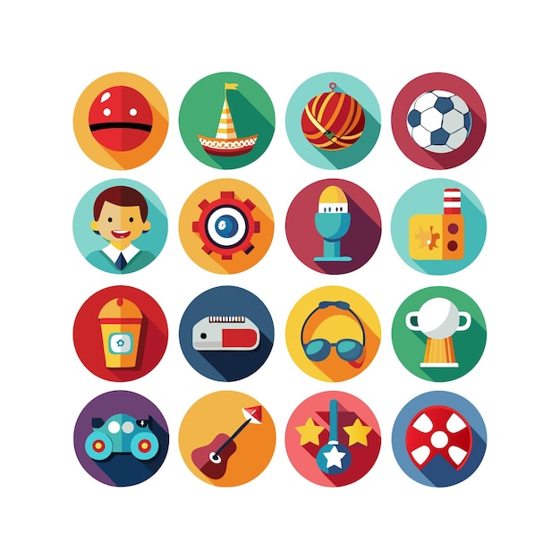 hobbies and interests icon set collection for documents websites and mobile applications