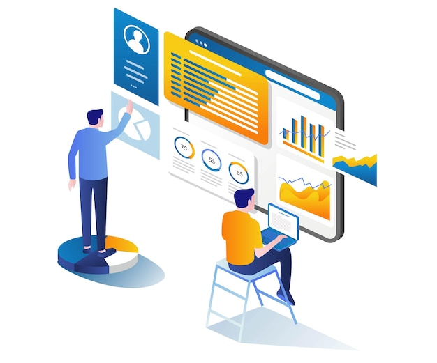 Højteknologisk digital transformation dataanalyseovervågningsteam