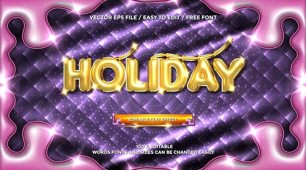holiday 3D Rendering text effect style