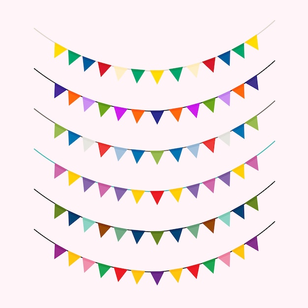 Holiday Birthday Party Colorful Bunting Garlands Flags