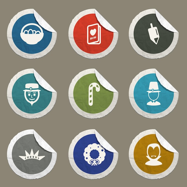 holidays icons set for web sites and user interface