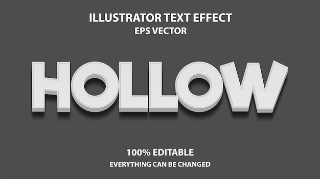 HOLLOW EDITABLE TEXT EFFECT