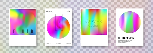 Holografik kapak seti Soyut arka planlar