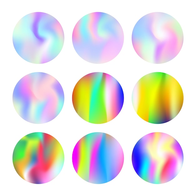 Holografik soyut arka planlar seti