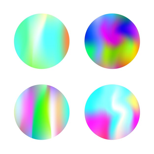 Holografik soyut arka planlar seti