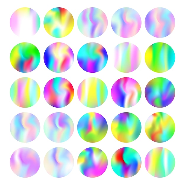 Holografik soyut arka planlar seti