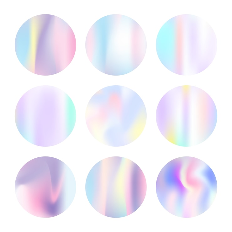 Vektör hologram abstract circles set.