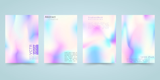 Hologram bright colorful background set