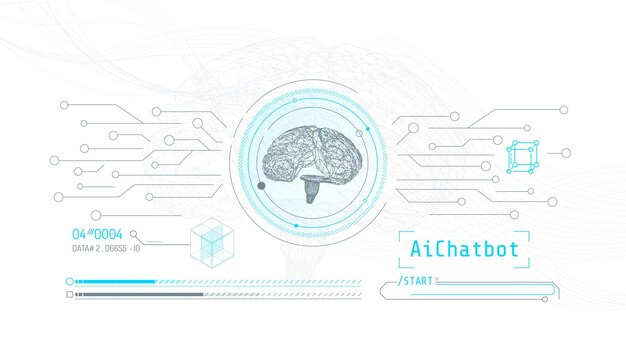 hologram of digital brain with artificial intelligence neural network concept
