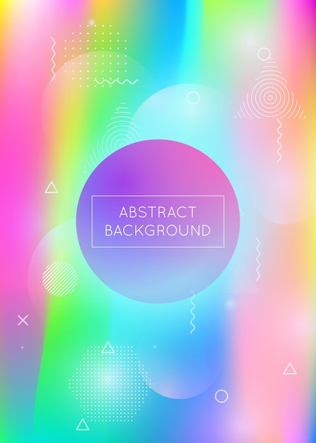 holographic background with liquid shapes dynamic bauhaus gradient with memphis fluid elements graphic template for brochure banner wallpaper mobile screen colorful holographic background
