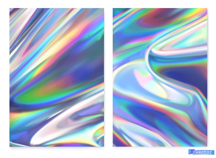 Vektör holographic film background set