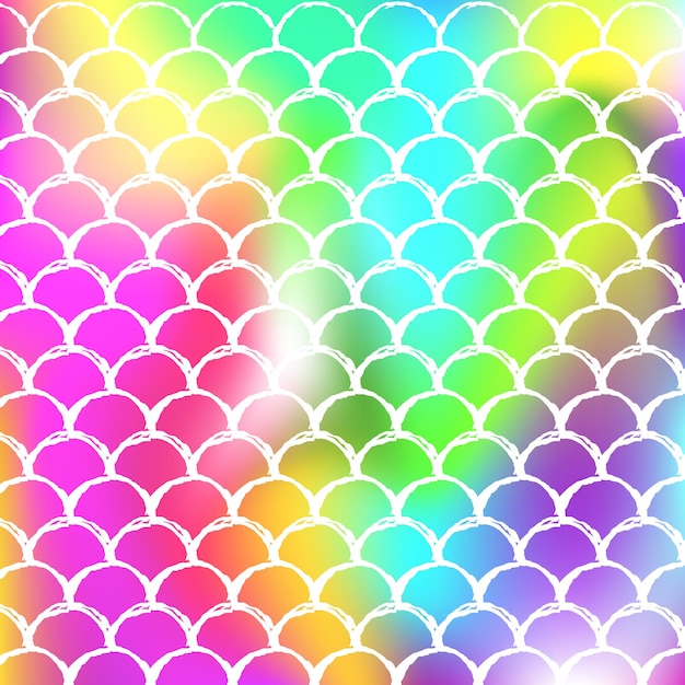 Holographic mermaid background with gradient scales