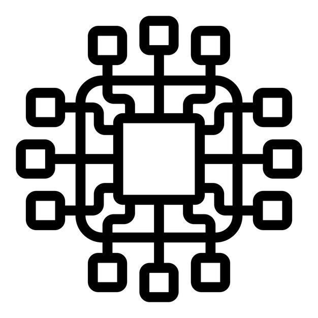 Home control systems icon outline vector Artificial intelligence