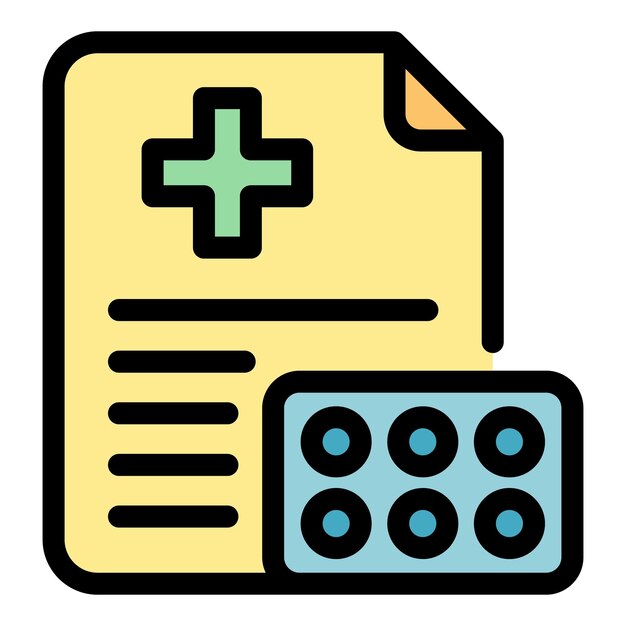 Home nursing pills icon Outline home nursing pills vector icon color flat isolated