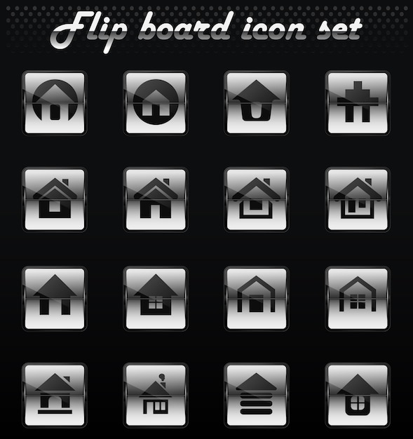 Home vector flip mechanical icons for user interface design