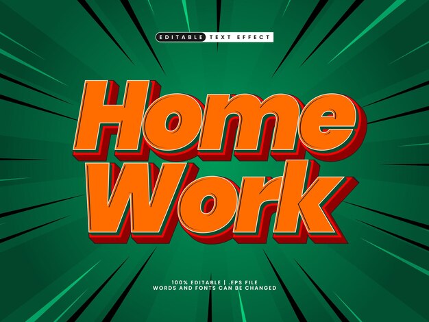 home work editable text effect in game and kids text style
