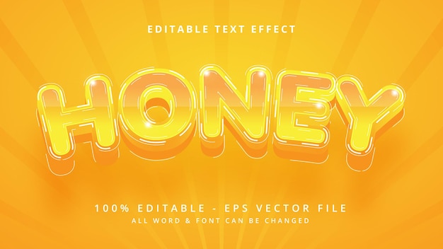 honey editable 3d vector text style effect. editable illustrator text style.