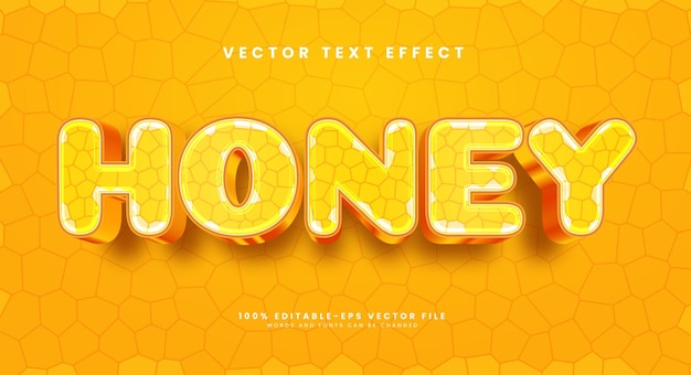 honey editable text style effect vector text effect with luxury concept