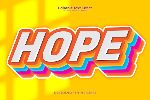 Hope editable text effect in modern trend style