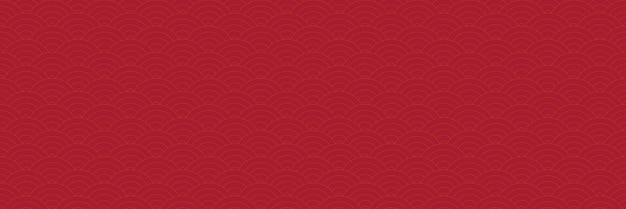 horizontal gold line oriental design on red for pattern and background