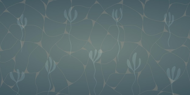 Horizontal green background with plants and a grid Abstract vector backdrop with gradient
