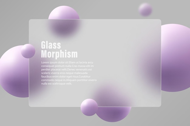 Horizontal presentation screen with glass overlay effect on levitating sphere